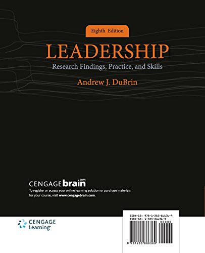 Leadership: Research Findings, Practice, and Skills - Standalone Book — back cover