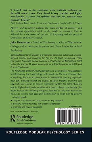 Memory and Forgetting (Routledge Modular Psychology)
