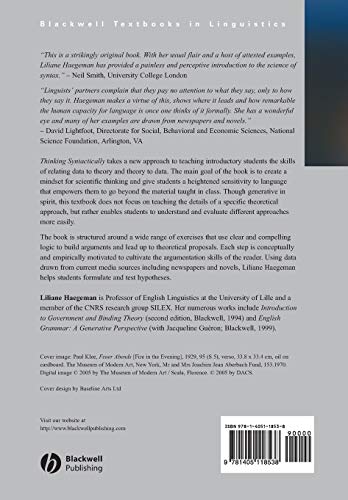 Thinking Syntactically: A Guide to Argumentation and Analysis