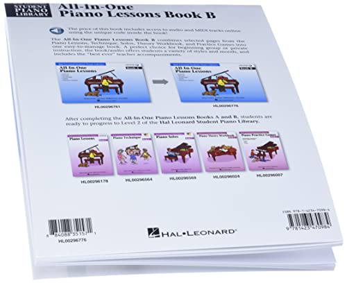 All-In-One Piano Lessons - Book B  Beginner Piano Sheet Music Songbook with Online Audio  Hal Leonard Student Piano Library  By Barbara Kreader and ... Leonard Student Piano Library (Songbooks))