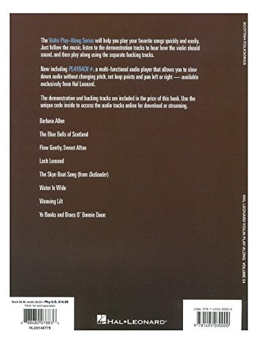 Scottish Folksongs Violin Play-Along Volume 54  Violin Sheet Music Songbook with Online Audio for Traditional Scottish Folk Tunes, Play-Along Practice, and Live Performance