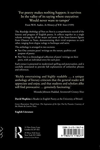 The Routledge Anthology of Poets on Poets: Poetic Responses to English Poetry from Chaucer to Yeats