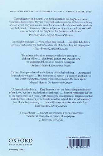 John Aubrey: Brief Lives with An Apparatus for the Lives of our English Mathematical Writers