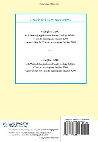 English 2600 with Writing Applications: A Programmed Course in Grammar and Usage (College Series)