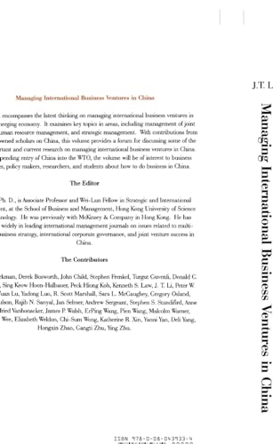 Managing International Business Ventures in China (International Business and Management, 7)