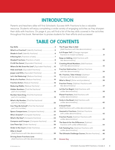 Scholastic Success with Fractions Grade 4 Workbook — back cover