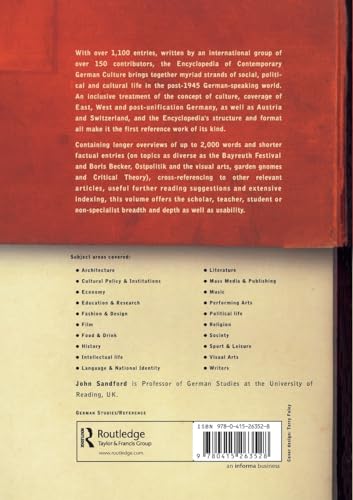 Encyclopedia of Contemporary German Culture (Encyclopedias of Contemporary Culture)