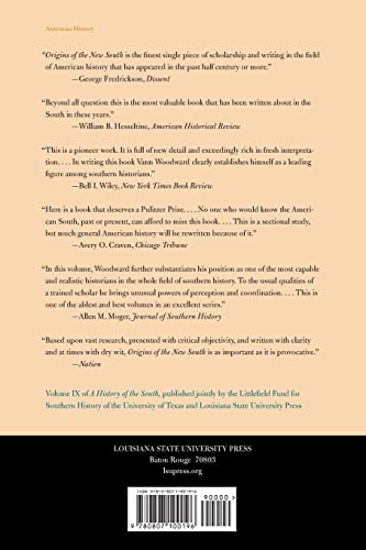 Origins of the New South, 1877-1913: A History of the South