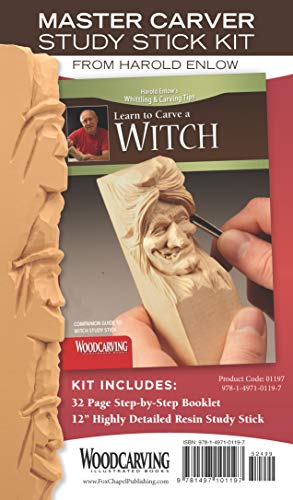 Witch Study Stick Kit (Learn to Carve Faces with Harold Enlow): Learn to Carve a Witch Booklet & Witch Study Stick (Fox Chapel Publishing) Hand-Cast Resin Study Stick and Step-by-Step Instructions