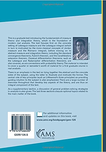 An Introduction to Measure Theory (Graduate Studies in Mathematics, 126)