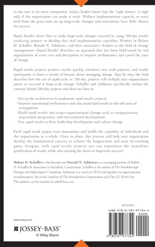 Rapid Results!: How 100-Day Projects Build the Capacity for Large-Scale Change