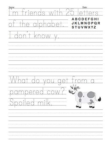 Handwriting Practice Book for Kids Ages 6-10 : Printing workbook for Grades 1, 2 & 3, Learn to Trace Alphabet Letters and Numbers 1-100, Sight Words, ... and Math Drills for Grades 1, 2, 3 & 4)