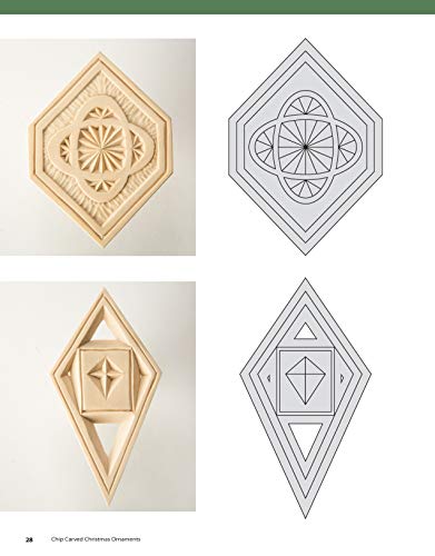 Chip Carved Christmas Ornaments: 46 Patterns with Infinite Variations (Fox Chapel Publishing) Ready-to-Use Full-Size Designs for Festive Holiday Chip Carvings, with a Step-by-Step Beginner's Project