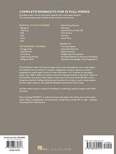 Banjo Aerobics - 50-Week Workout Program for Developing, Improving and Maintaining Banjo Technique  Exercise Book with Online Audio  Build Speed, Dexterity and Accuracy  Practice Resource for All