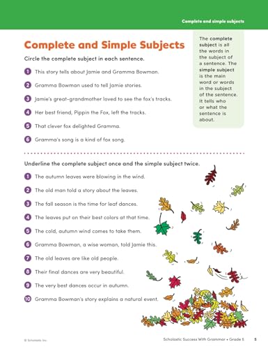 Scholastic Success with Grammar Grade 5 Workbook