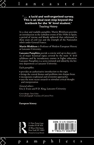 Democracy and Civil War in Spain 1931-1939 (Lancaster Pamphlets)