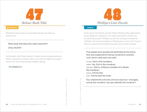 The 125 Best Brain Teasers of All Time: A Mind-Blowing Challenge of Math, Logic, and Wordplay
