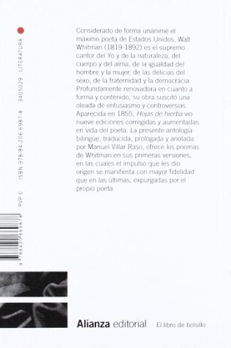 Hojas de hierba: Antología bilinge (Spanish and English Edition)