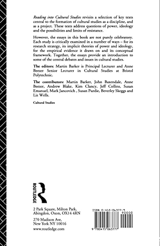 Reading Into Cultural Studies — back cover