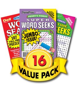 Family Word Seek / Word Search Puzzle Books for Everyone - 16 Pack [Paperback] Penny Press/Dell Magazines