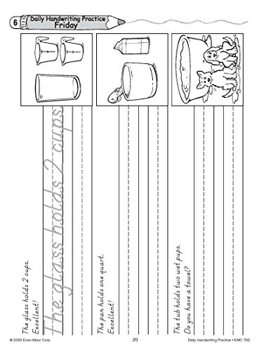 Evan-Moor Daily Handwriting Practice Modern Manuscript, Kindergarten-Grade 6, Homeschooling and Classroom Resource Workbook, Penmanship, Writing, Letter Placement, Spacing, Alphabet Synonyms