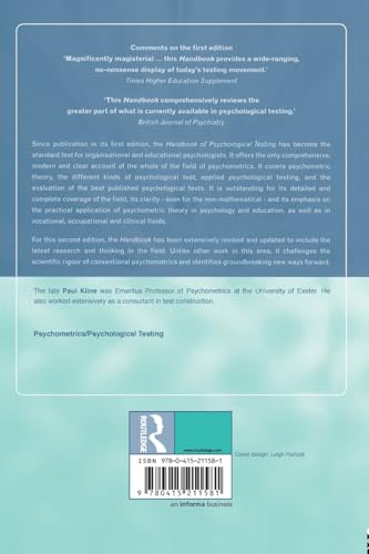 Handbook of Psychological Testing, Second Edition