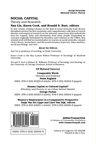 Social Capital: Theory and Research