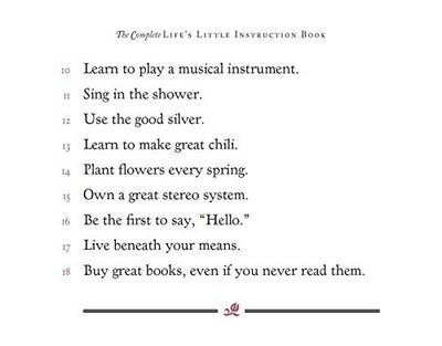The Complete Life's Little Instruction Book: 1,500 Practical Tips for Happiness