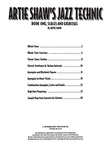 Artie Shaw's Jazz Technic, Bk 1: Scales & Exercises