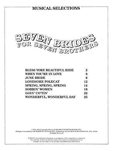Seven Brides for Seven Brothers (Movie Selections): Piano/Vocal/Chords (Musical Selections)