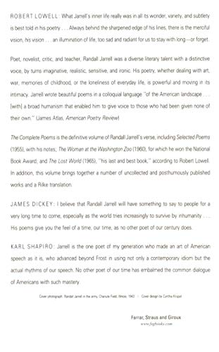 The Complete Poems by Jarrell, Randall