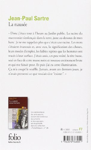 La Nausee (Folio) (French Edition) — back cover