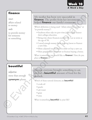 A Word a Day, Grade 6