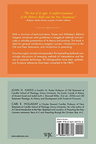 Biblical Exegesis: A Beginner's Handbook — back cover