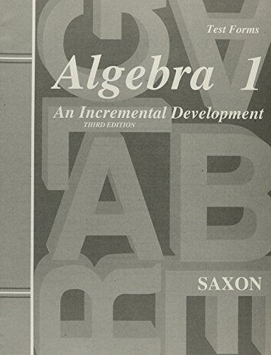 Saxon Algebra 1 Tests and Answer Key Third Edition by John H
