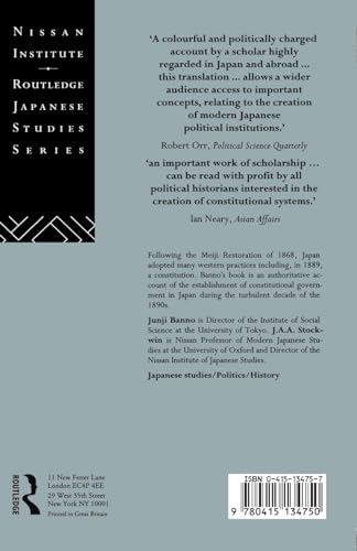 The Establishment of the Japanese Constitutional System (Nissan Institute/Routledge Japanese Studies)