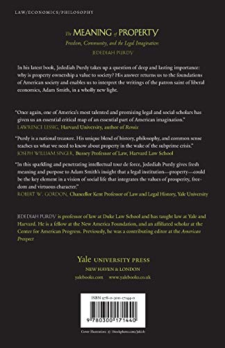 The Meaning of Property: Freedom, Community, and the Legal Imagination