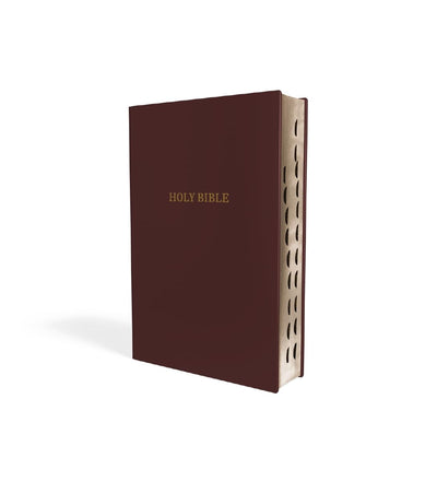 NIV, Reference Bible, Giant Print, Leather-Look, Burgundy, Red Letter, Thumb Indexed, Comfort Print