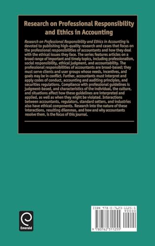 Research on Professional Responsibility and Ethics in Accounting (Research on Professional Responsibility and Ethics in Accounting, 9)