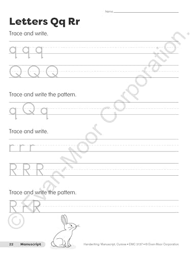 Evan-Moor Handwriting: Manuscript, Cursive, Grades K-8, Workbook, Line-tracing, Pen Control, Learn To Write, Fine Motor Skills, Beginning Cursive, Writing Letters, Sentences, Printing Practice