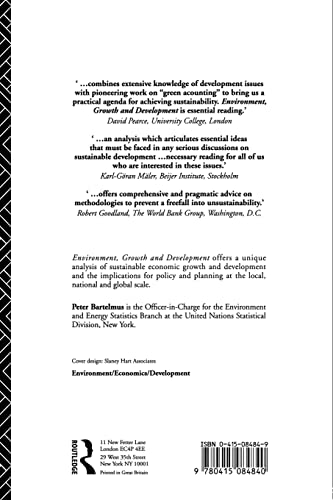 Environment, Growth and Development: The Concepts and Strategies of Sustainability