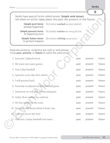 Evan-Moor Language Fundamentals, Grade 4, Teacher Reproducibles
