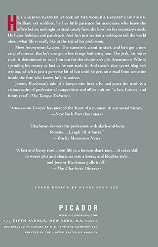 Anonymous Lawyer: A Novel