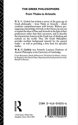 The Greek Philosophers: From Thales to Aristotle (Up)