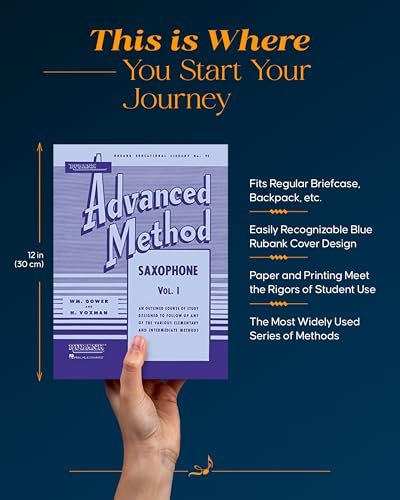 Rubank Advanced Method - Saxophone Vol. 1 (Rubank Educational Library, 93) - Saxophone Music Book for Class Instructions - Saxophone Book for Beginners