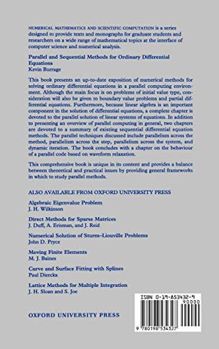 Parallel and Sequential Methods for Ordinary Differential Equations (Numerical Mathematics and Scientific Computation)