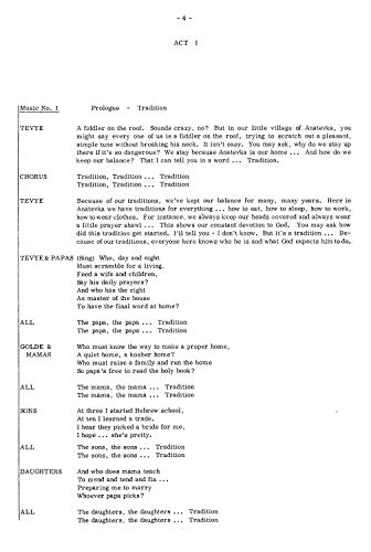 Fiddler on the Roof: (Libretto)