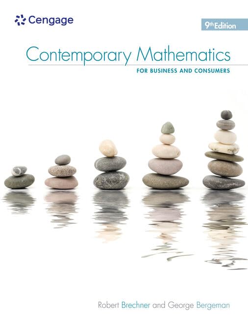 Contemporary Mathematics for Business & Consumers (MindTap Course List)
