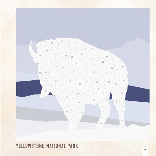 National Parks of North America Amazing Animals Sticker Painting Book: 12 Super Fun Paintings (Design Originals) Bison, Bear, Humpback Whale, Moose, Puffin, and More, with Up to 80 Stickers per Design