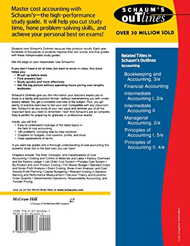 Schaum's Outline of Cost Accounting, 3rd, Including 185 Solved Problems
